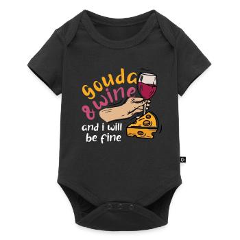Gouda cheese - Baby Premium short-sleeve bodysuit - black - Front