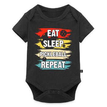 Eat Sleep Pickleball repeat - Baby Premium Kurzarmbody - Schwarz - Vorne