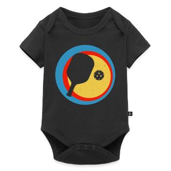 Vintage Pickleball Sports Paddle Lover Sunset - Body à manches courtes Premium Bébé - noir - Devant