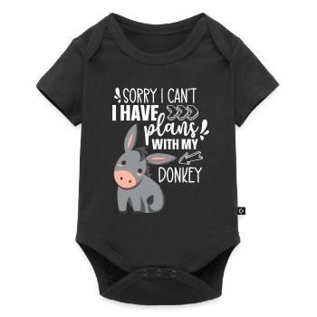 Can't I have plans with my donkey animal cute - Baby Premium short-sleeve bodysuit - black - Front