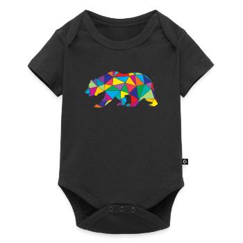 Low Poly Bear Geometry Polygon Bear - Baby Premium short-sleeve bodysuit - black - Front
