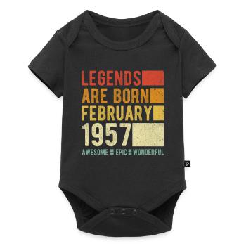 Anniversaire février 1957 - Body à manches courtes Premium Bébé - noir - Devant