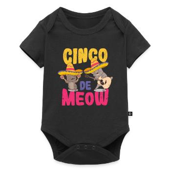 Cinco De Meow Mayo Fiesta Chat Mexicain - Body à manches courtes Premium Bébé - noir - Devant