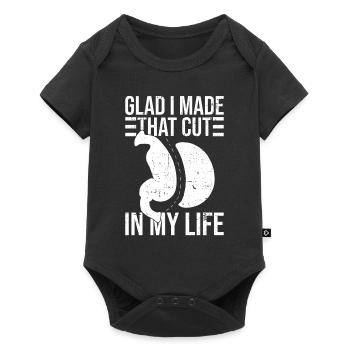 Magenbypass Pperation Und Adipositasmanschette - Baby Premium Kurzarmbody - Schwarz - Vorne