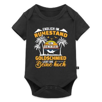 Ruhestand Lustig für Goldschmied Rentner Abschied - Baby Premium Kurzarmbody - Schwarz - Vorne
