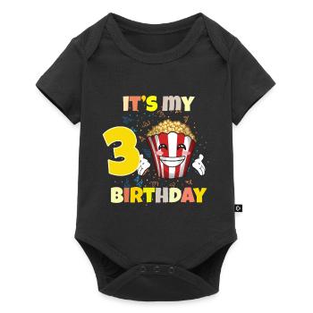 Es ist mein 3. Geburtstag - Baby Premium Kurzarmbody - Schwarz - Vorne
