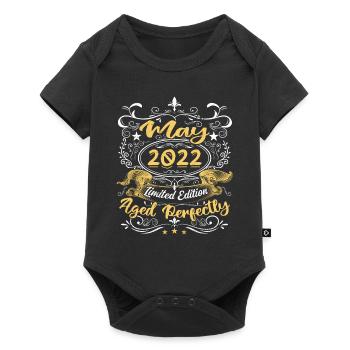 Mai 2022 - Vintage Cadeau d'anniversaire - 2022 - Body à manches courtes Premium Bébé - noir - Devant