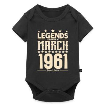 Gift Legend March 1961. gift March 1961. March. - Baby Premium short-sleeve bodysuit - black - Front