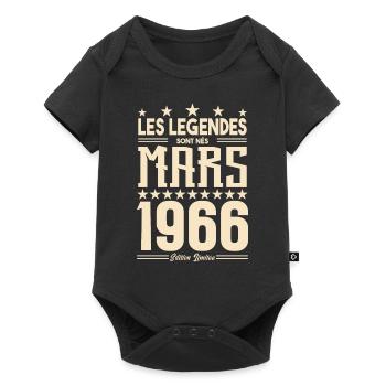 cadeau d'anniversaire mars 1966. cadeau Mars 1966. - Body à manches courtes Premium Bébé - noir - Devant