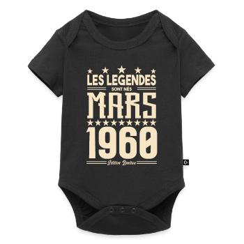 cadeau d'anniversaire mars 1960. cadeau Mars 1960. - Body à manches courtes Premium Bébé - noir - Devant