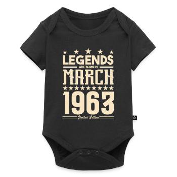 Gift Legend March 1963. gift March 1963. March. - Baby Premium short-sleeve bodysuit - black - Front