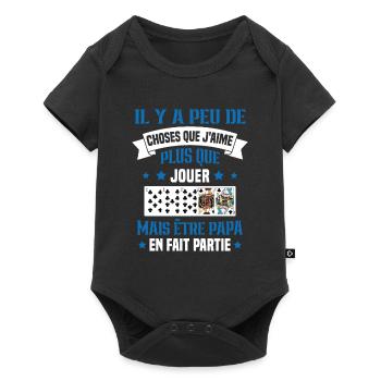 J'aime plus que jouer mais être papa idée cadeau - Body à manches courtes Premium Bébé - noir - Devant