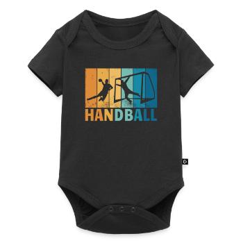 Accessoires de handball motif handball - Body à manches courtes Premium Bébé - noir - Devant