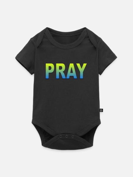 Ukraine pray - Baby Premium Kurzarmbody - Schwarz
