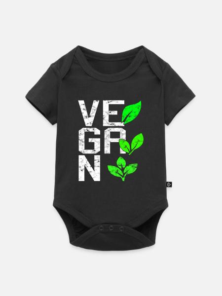 Vegan - Baby Premium Kurzarmbody - Schwarz