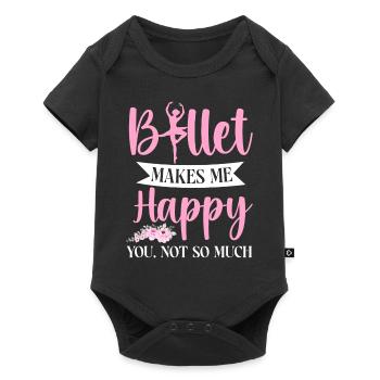 Ballet Dancer Dance Girl Ballerina - Baby Premium Kurzarmbody - Schwarz - Vorne