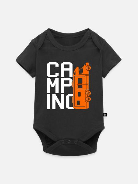 camping - Baby Premium Kurzarmbody - Schwarz