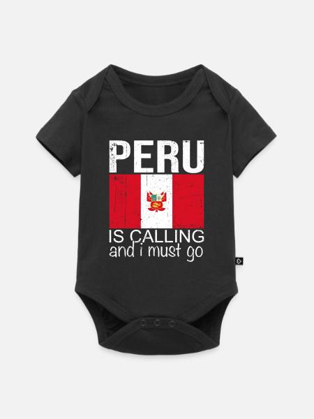 Peru Spruch - Baby Premium Kurzarmbody - Schwarz