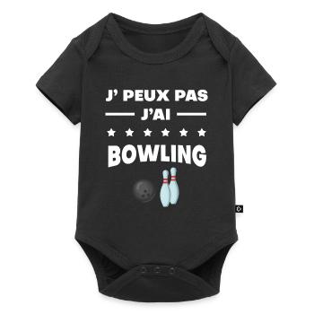 Je peux pas j'ai bowling quilles - Body à manches courtes Premium Bébé - noir - Devant