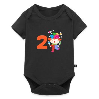 Enfants im 2 Clown fête d’anniversaire 2 ans - Body à manches courtes Premium Bébé - noir - Devant