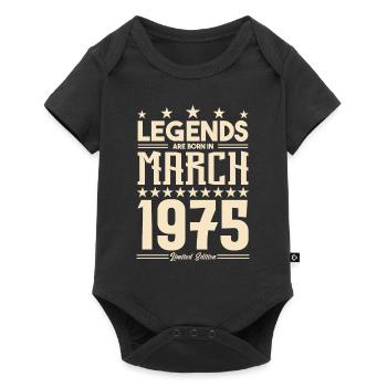 Gift Legend March 1975. gift March 1975. March. - Baby Premium short-sleeve bodysuit - black - Front
