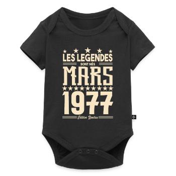 cadeau d'anniversaire mars 1977. cadeau Mars 1977. - Body à manches courtes Premium Bébé - noir - Devant