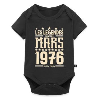 cadeau d'anniversaire mars 1976. cadeau Mars 1976. - Body à manches courtes Premium Bébé - noir - Devant