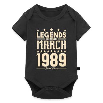 Gift Legend March 1989. gift March 1989. March. - Baby Premium short-sleeve bodysuit - black - Front