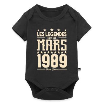 cadeau d'anniversaire mars 1989. cadeau Mars 1989. - Body à manches courtes Premium Bébé - noir - Devant