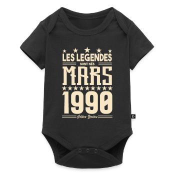 cadeau d'anniversaire mars 1990. cadeau Mars 1990. - Body à manches courtes Premium Bébé - noir - Devant