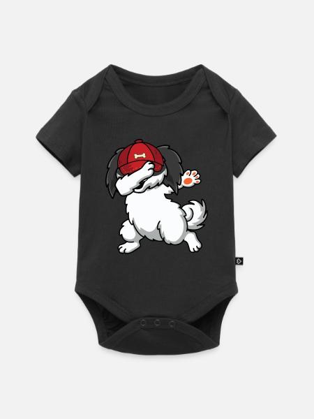 Shih Tzu - Baby Premium Kurzarmbody - Schwarz