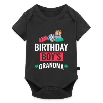 Birthday Kids Grandma Building Blocks - Baby Premium short-sleeve bodysuit - black - Front