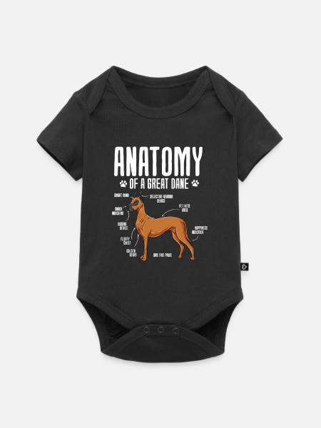 Dänische Dogge - Baby Premium Kurzarmbody - Schwarz