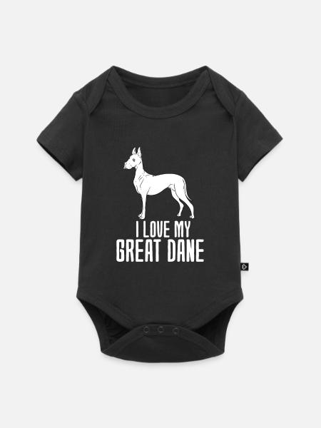 Dänische Dogge - Baby Premium Kurzarmbody - Schwarz