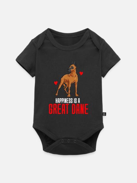 Dänische Dogge - Baby Premium Kurzarmbody - Schwarz