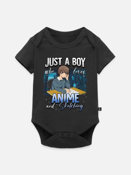 Anime Otaku Weeb - Baby Premium Kurzarmbody - Schwarz