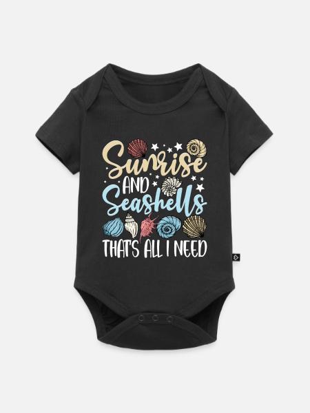 Muscheln sammeln - Baby Premium Kurzarmbody - Schwarz