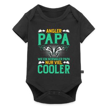 Angler Papa Wie Ein Normaler Papa - Baby Premium Kurzarmbody - Schwarz - Vorne