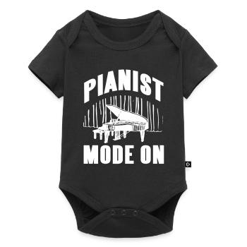 Mode pianiste sur les conceptions de piano rétro cool - Body à manches courtes Premium Bébé - noir - Devant