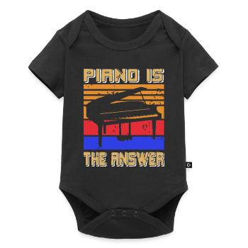 Retro Vintage Piano est la réponse Pianiste drôle - Body à manches courtes Premium Bébé - noir - Devant