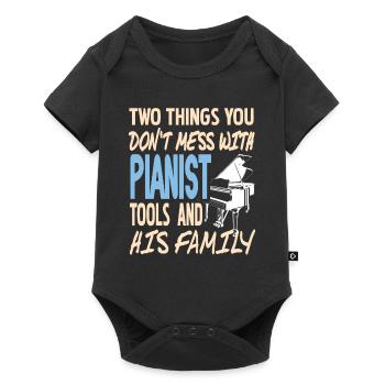 Two Things You Don't Mess With Pianist Cool Retro - Baby Premium Kurzarmbody - Schwarz - Vorne