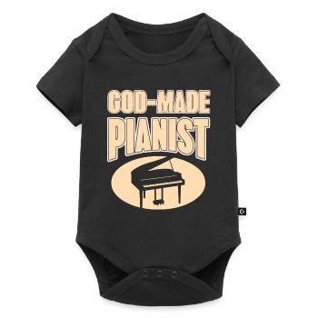 Pianiste divin Rétro Funny Piano Designs - Body à manches courtes Premium Bébé - noir - Devant