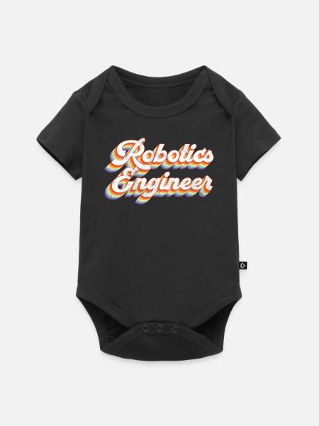 Robot Robotics Engineer Retro - Baby Premium Kurzarmbody - Schwarz