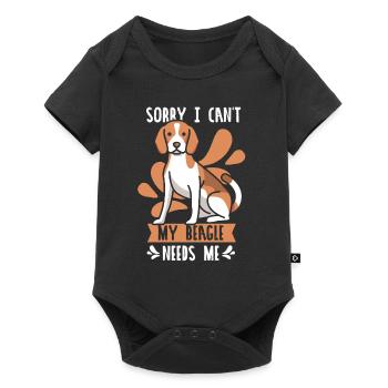 Kann Nicht Mein Beagle Braucht Mich Beagles Hund - Baby Premium Kurzarmbody - Schwarz - Vorne