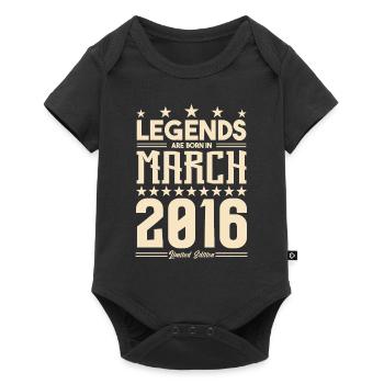 Cadeau Légende mars 2016. cadeau Mars 2016. March. - Body à manches courtes Premium Bébé - noir - Devant