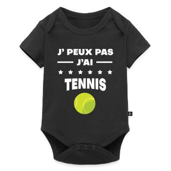 Je peux pas j'ai tennis balle - Body à manches courtes Premium Bébé - noir - Devant