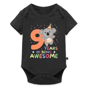 Koala pour les enfants de 9 ans de neuf ans - Body à manches courtes Premium Bébé - noir - Devant