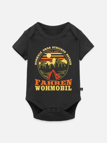 Witziger Omi Spruch Lustig Wohnwagen Oma - Baby Premium Kurzarmbody - Schwarz