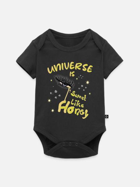 SÜSS - Honig - Baby Premium Kurzarmbody - Schwarz