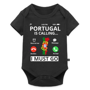 Portugal Drapeau utilisé Look Drapeau portugais - Body à manches courtes Premium Bébé - noir - Devant